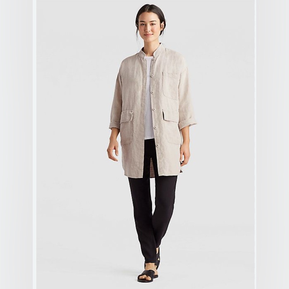 Eileen Fisher 100% Linen Oatmeal Jacket